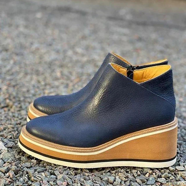 MAXINE | WEDGE ANKLE BOOTS WITH SIDE ZIP