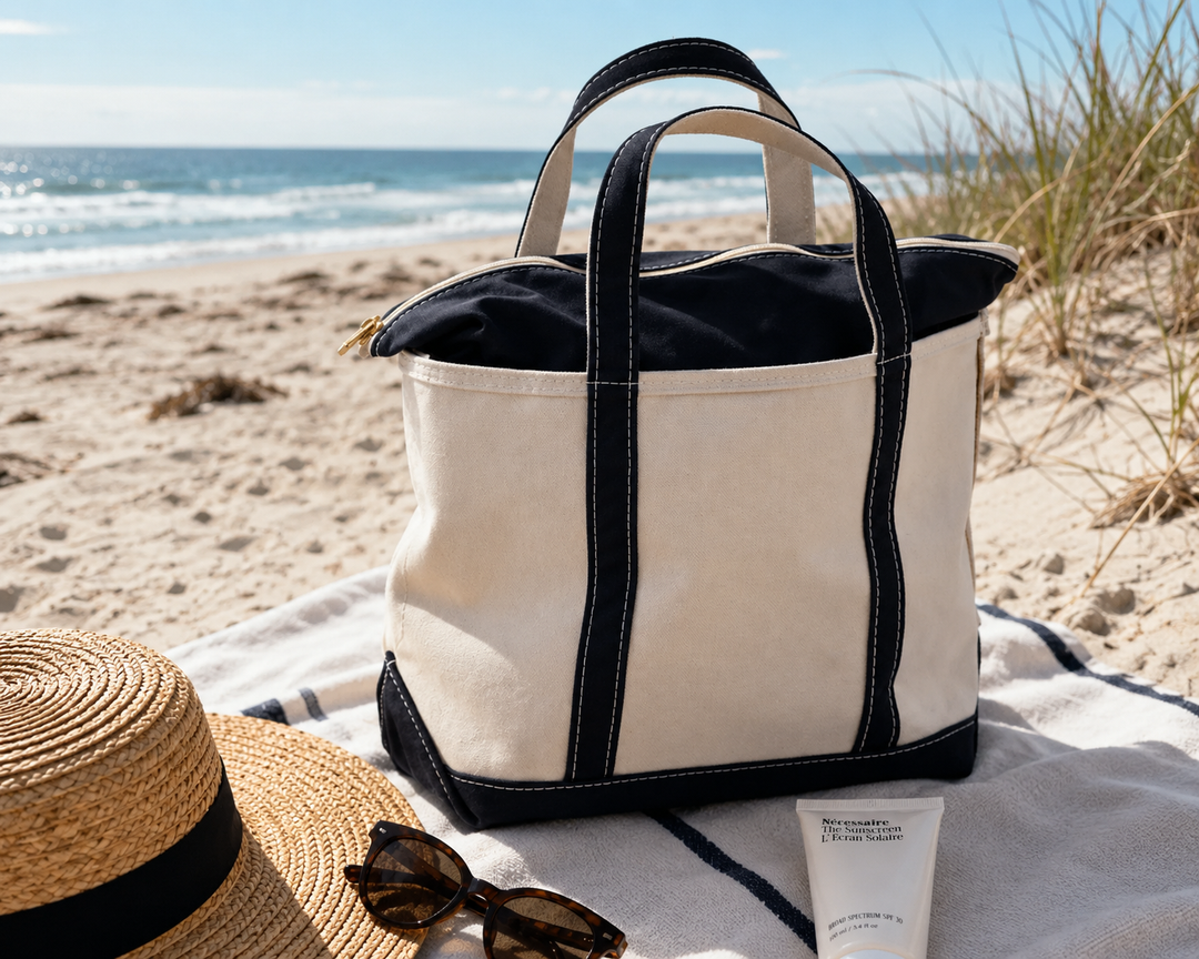 CANVAS | BEACH TOTE BAG – ZIP TOTE FOR WOMEN