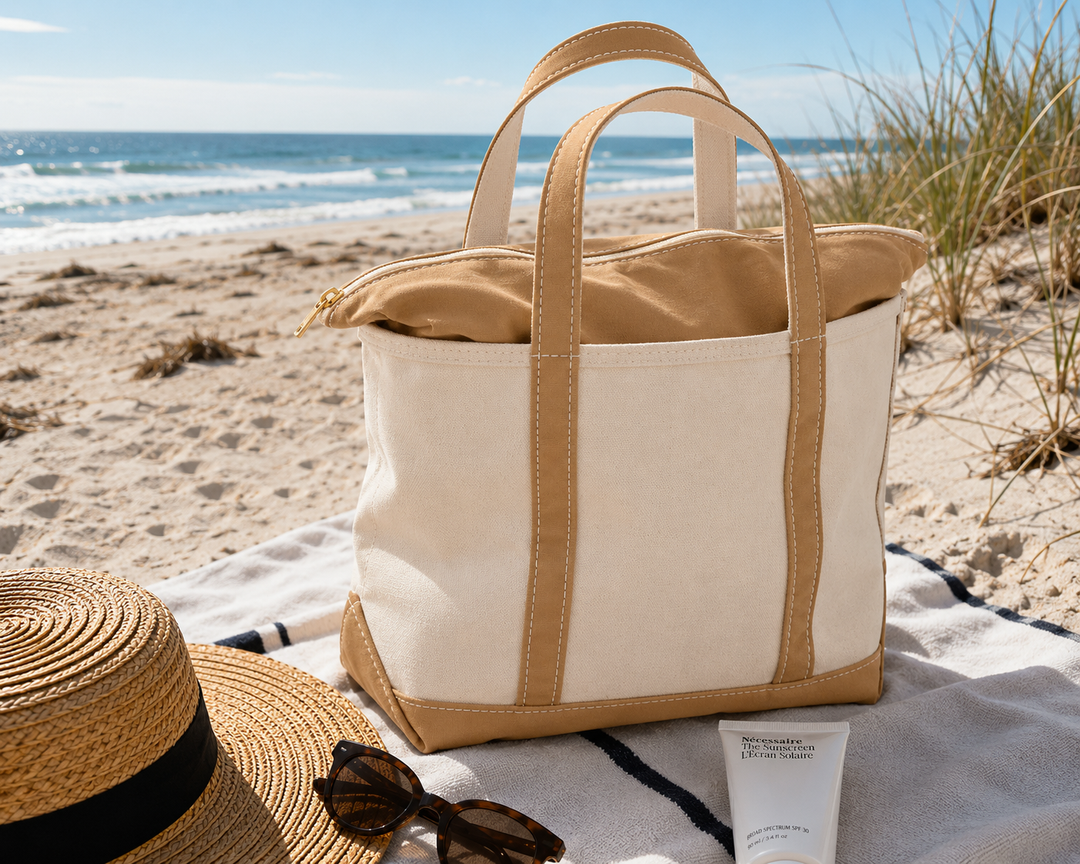 CANVAS | BEACH TOTE BAG – ZIP TOTE FOR WOMEN