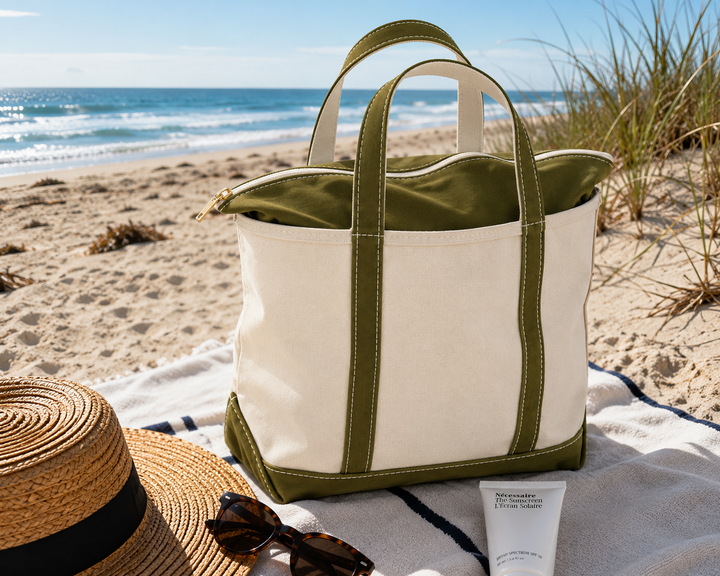 CANVAS | BEACH TOTE BAG – ZIP TOTE FOR WOMEN