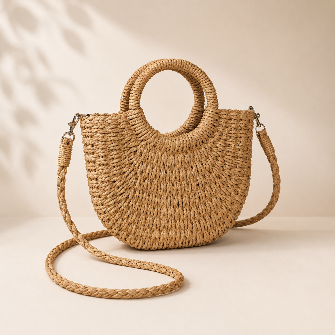 THE MARISOL | HANDWOVEN HALF-MOON CROSSBODY