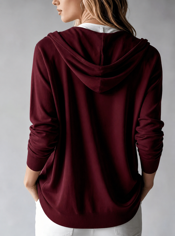 ELEANOR | BURGUNDY HOODED CARDIGAN