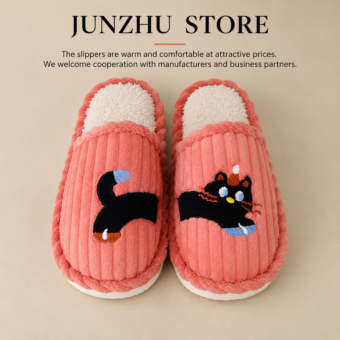 DELIA | DACHSHUND STRIPED COTTON HOUSE SLIPPERS