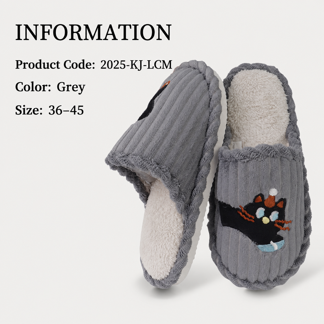 DELIA | DACHSHUND STRIPED COTTON HOUSE SLIPPERS
