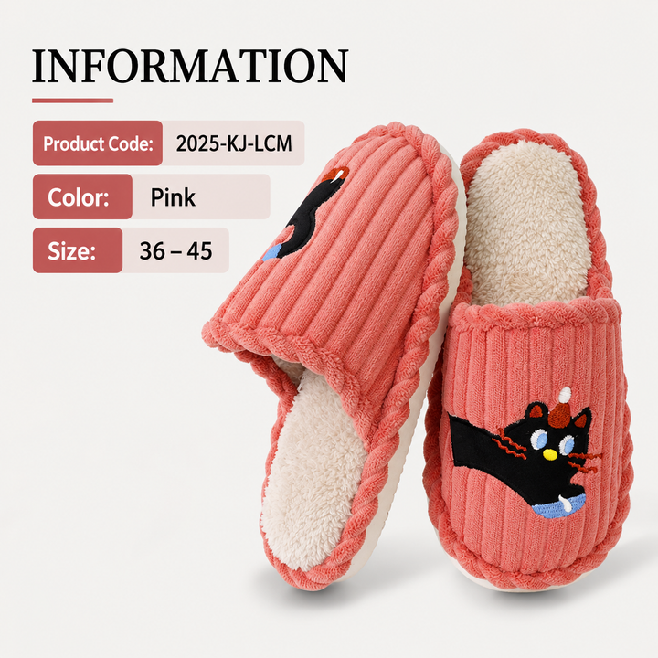 DELIA | DACHSHUND STRIPED COTTON HOUSE SLIPPERS
