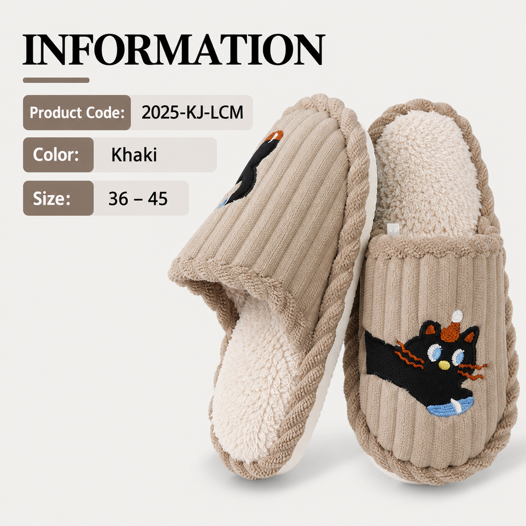 DELIA | DACHSHUND STRIPED COTTON HOUSE SLIPPERS