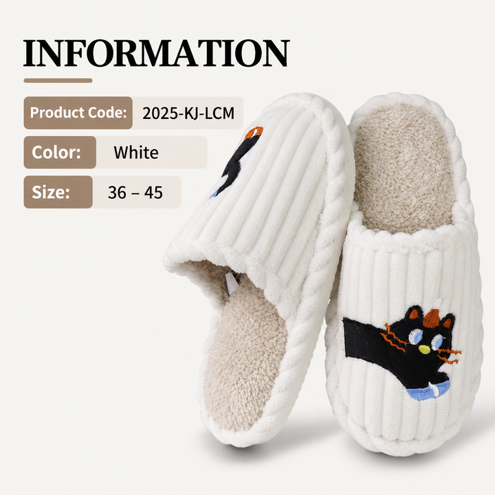 DELIA | DACHSHUND STRIPED COTTON HOUSE SLIPPERS