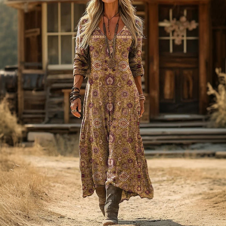 EVELYN | VINTAGE-INSPIRED LONG SLEEVE CASUAL DRESS