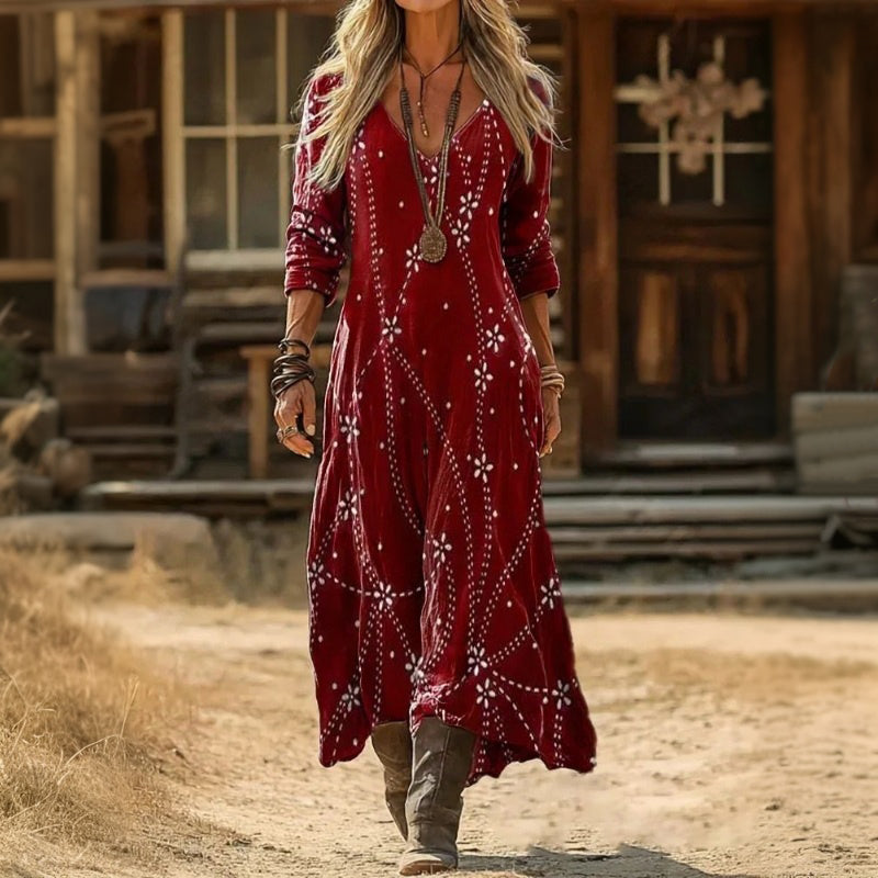 EVELYN | VINTAGE-INSPIRED LONG SLEEVE CASUAL DRESS