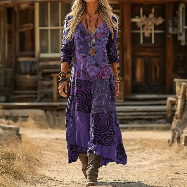 EVELYN | VINTAGE-INSPIRED LONG SLEEVE CASUAL DRESS