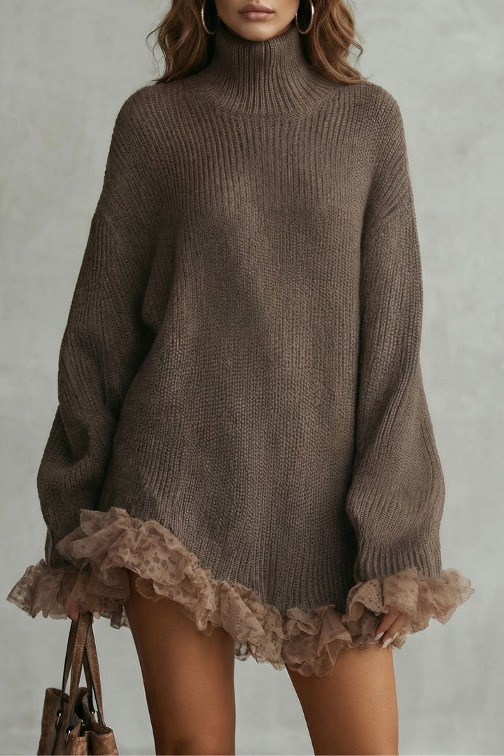 MORVELLE | RUFFLED HEM KNIT – SWEATER DRESS