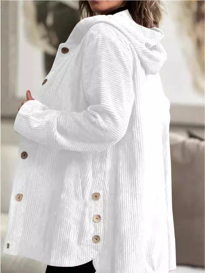 HILLARY | LONG CORDUROY-STYLE COAT