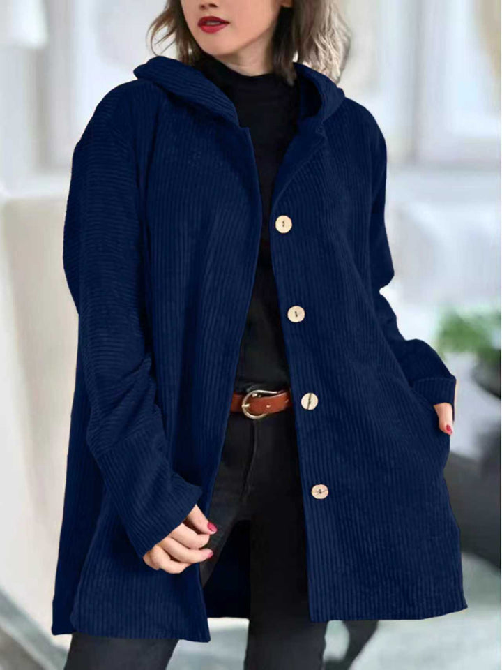 HILLARY | LONG CORDUROY-STYLE COAT