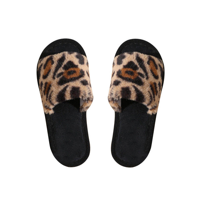 CECILIA | LEOPARD PRINT CROSS STRAP HOUSE SLIPPERS
