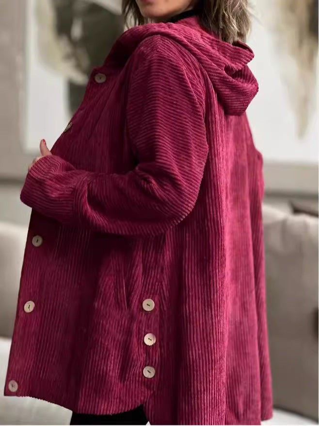 HILLARY | LONG CORDUROY-STYLE COAT