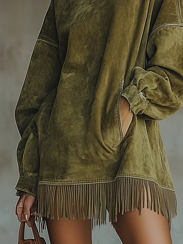 GRACE | FAUX SUEDE TURTLENECK DRESS
