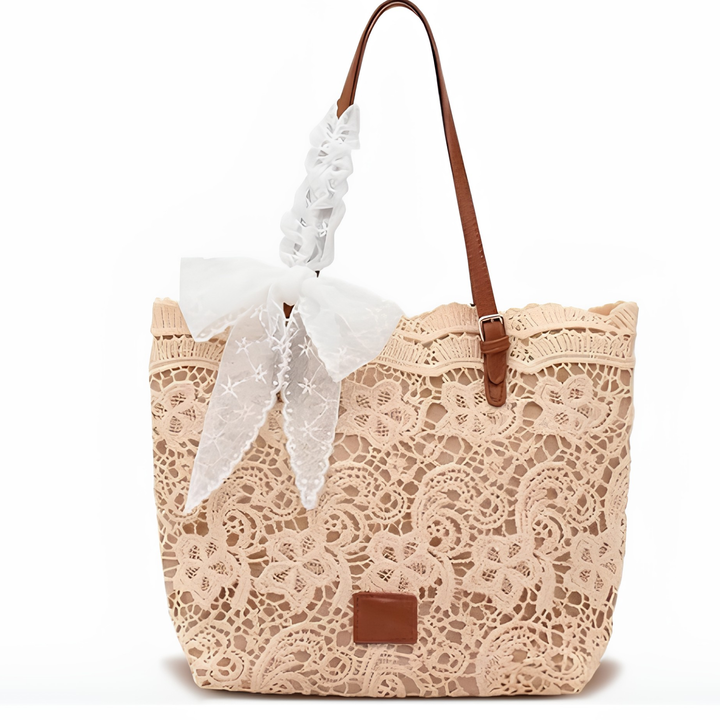 PEICEES | LACE RIBBON SHOULDER BAG