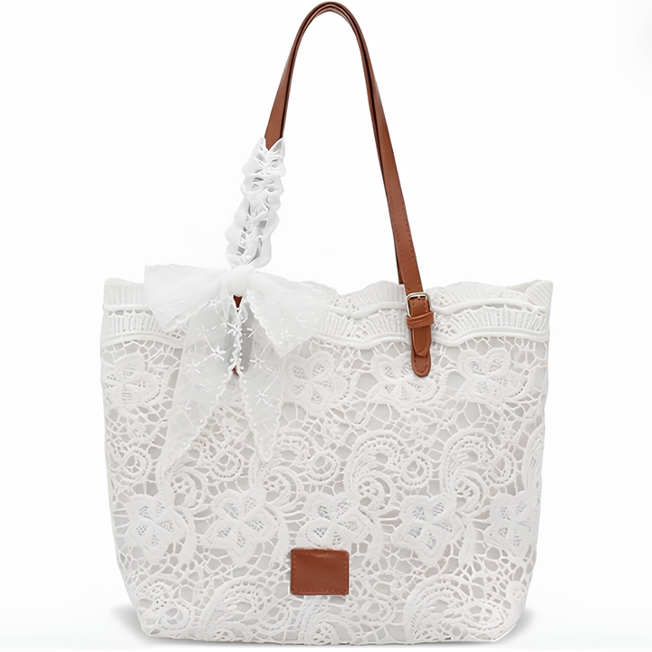 PEICEES | LACE RIBBON SHOULDER BAG