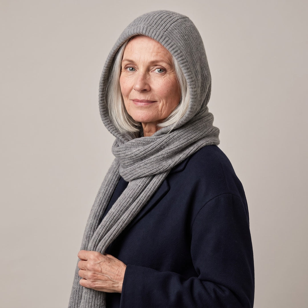 ODESSA | HOODED KNIT SNOOD - Gray