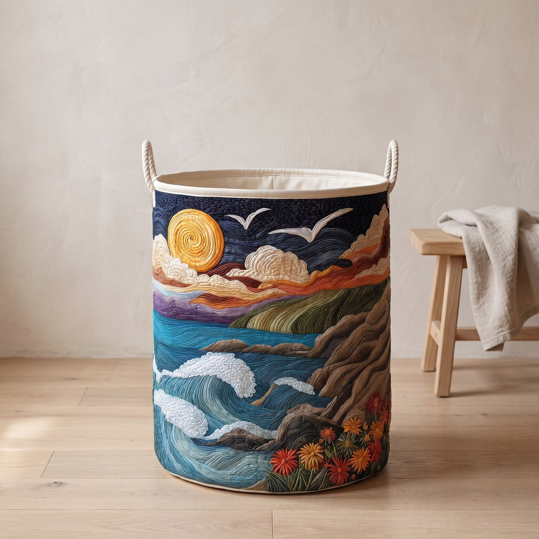 COASTERRA Quilted Ocean Sunset storage basket