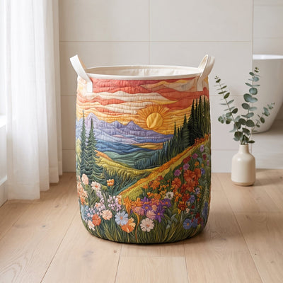 morning glory quilted basket