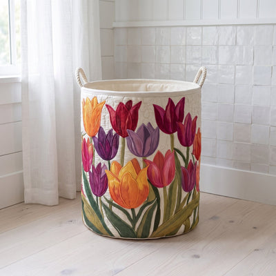 tulip joy quilted basket