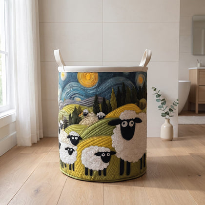 lamb meadow quilted laundry basket