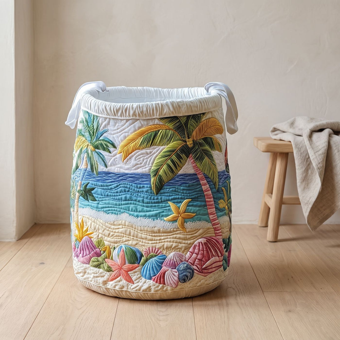 PALMSHELL Quilted Coastal Paradise storage basket