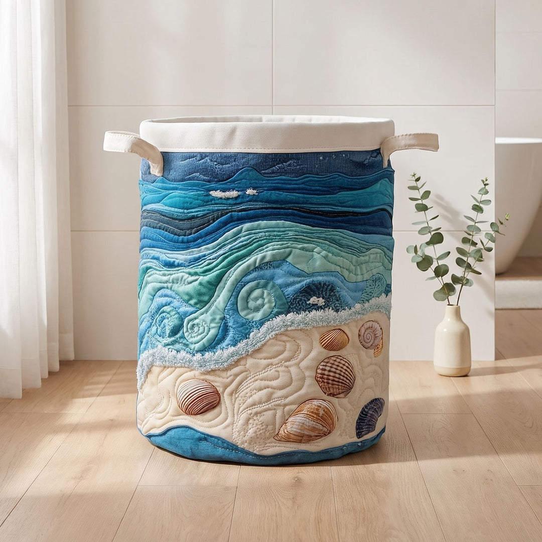 SEASHELLA Quilted Coastal storage basket