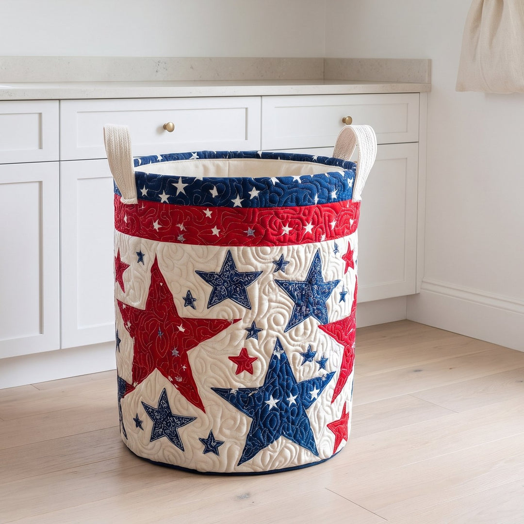 STARHAVEN Quilted Patriotic Star storage basket