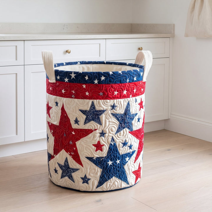 STARHAVEN Quilted Patriotic Star storage basket