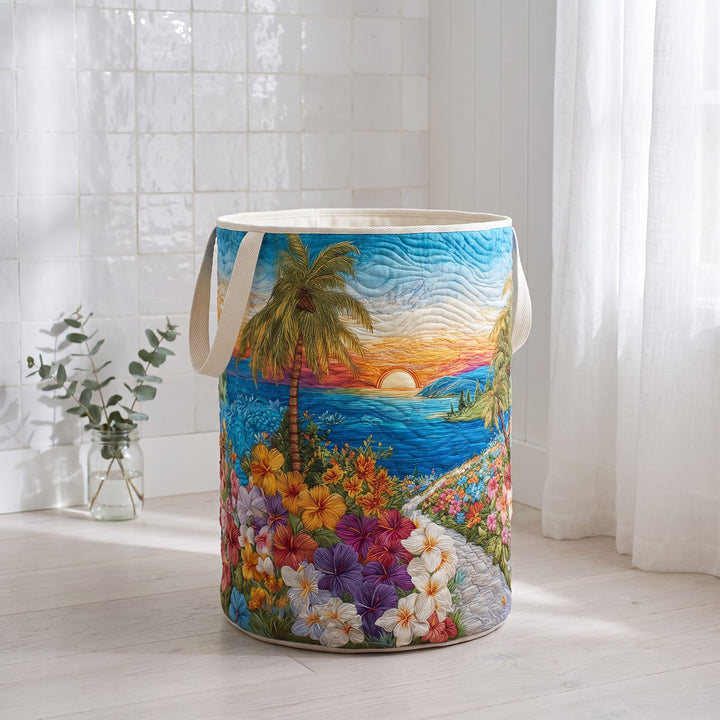 SUNSETBLOOM Quilted Tropical Paradise storage basket
