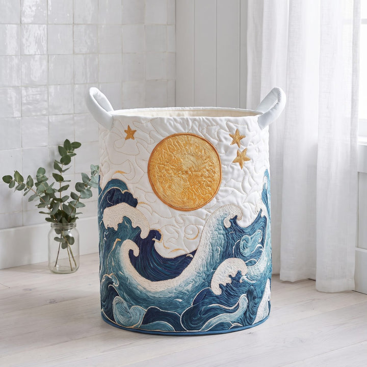 SUNSETCOVE Quilted Tropical Sunset storage basket