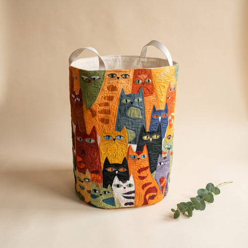 purrfect posse quilted laundry basket