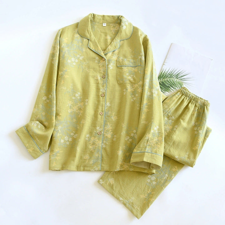 DELILAH | GREEN DAINTY FLORAL PAJAMA SET