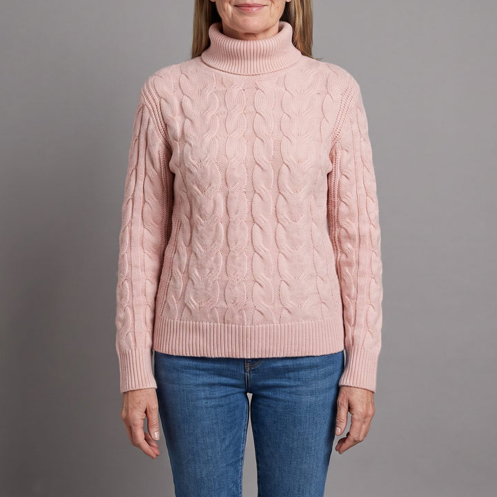 ROSE | CABLE KNIT TURTLENECK SWEATER