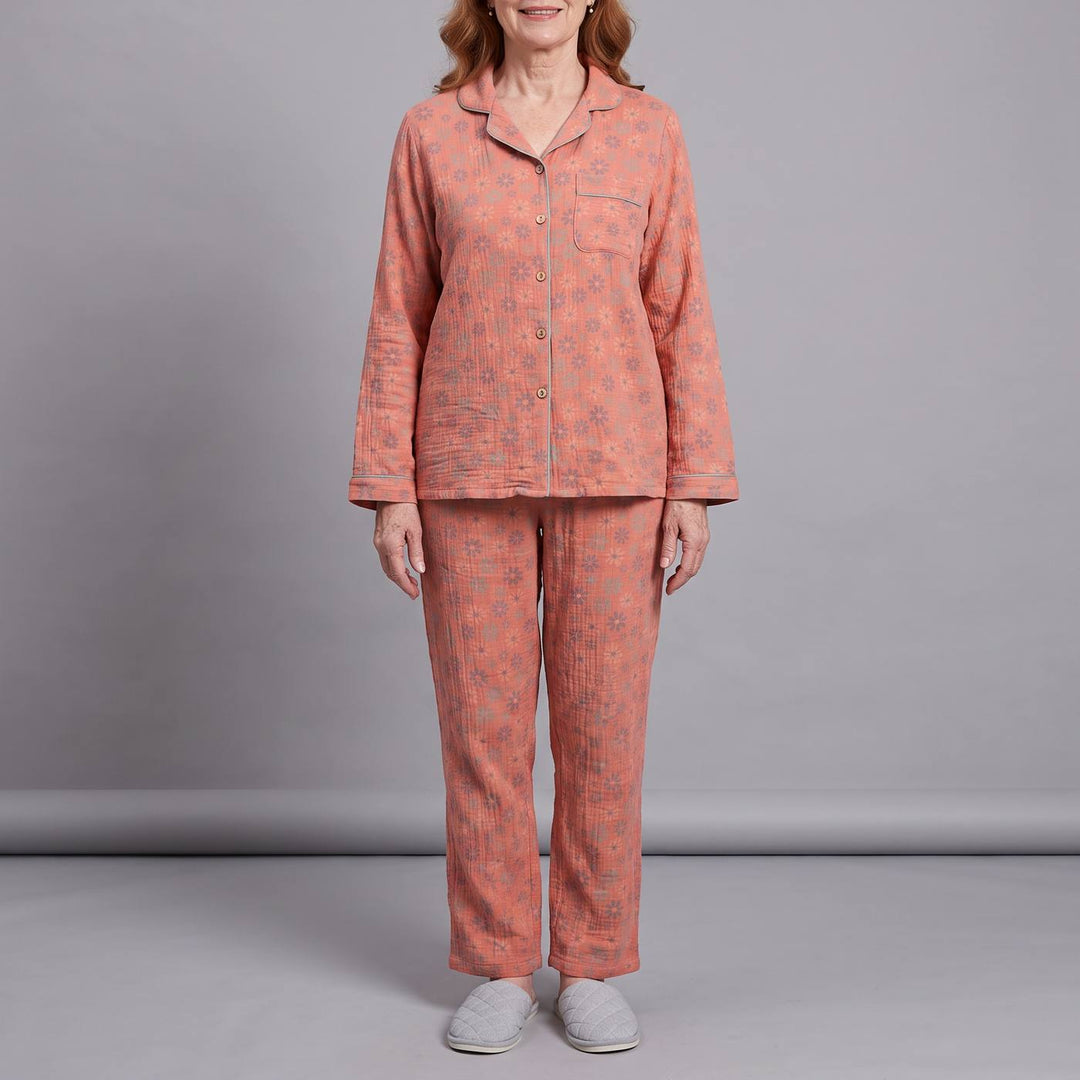 DAISY pajama set in coral