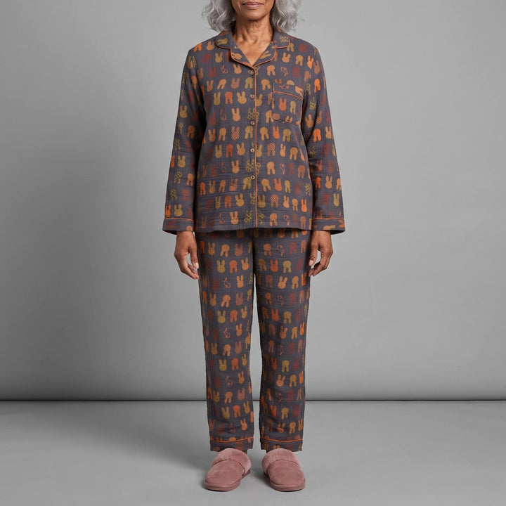 LUNA pajama set in gray