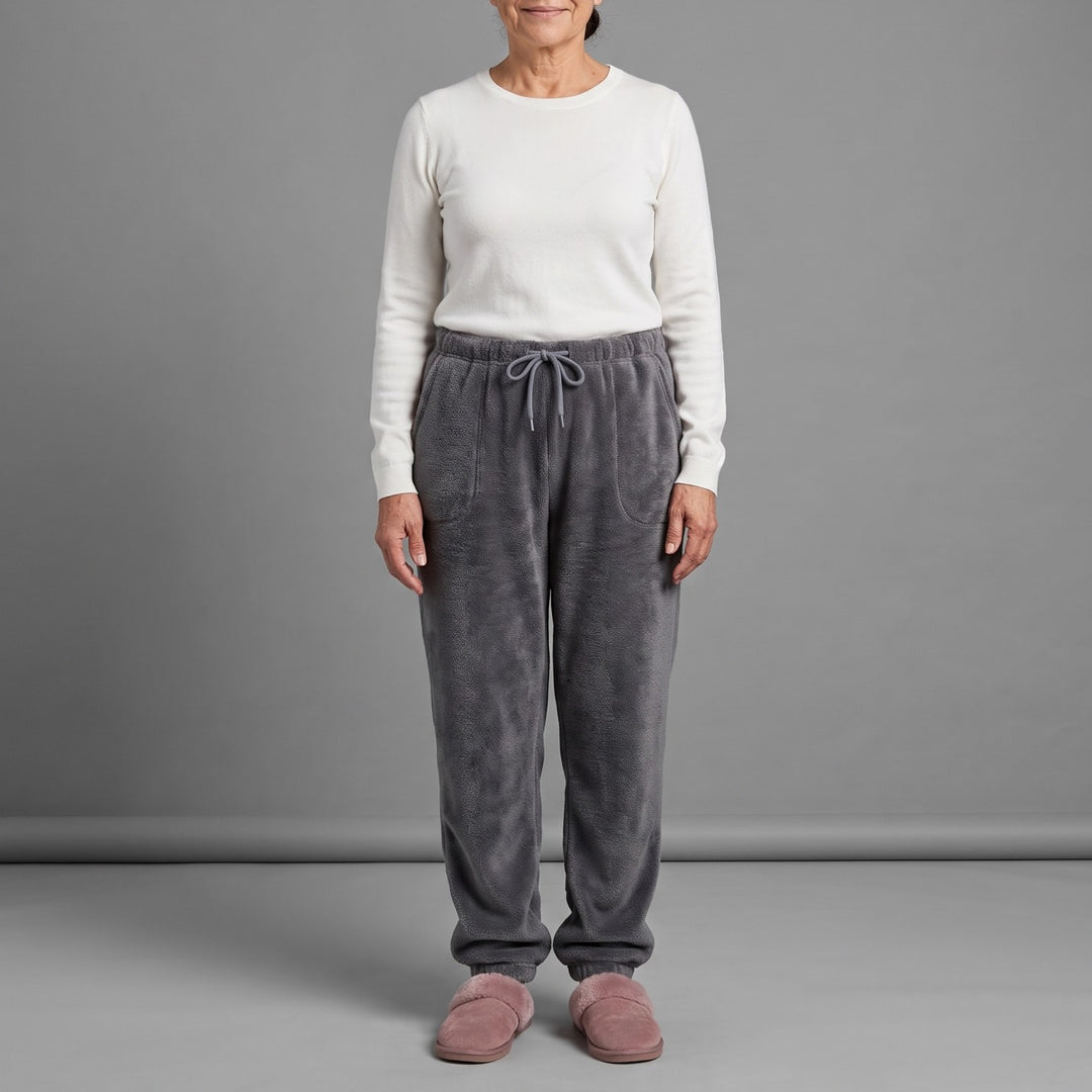 ASTRA plush pajama joggers in charcoal