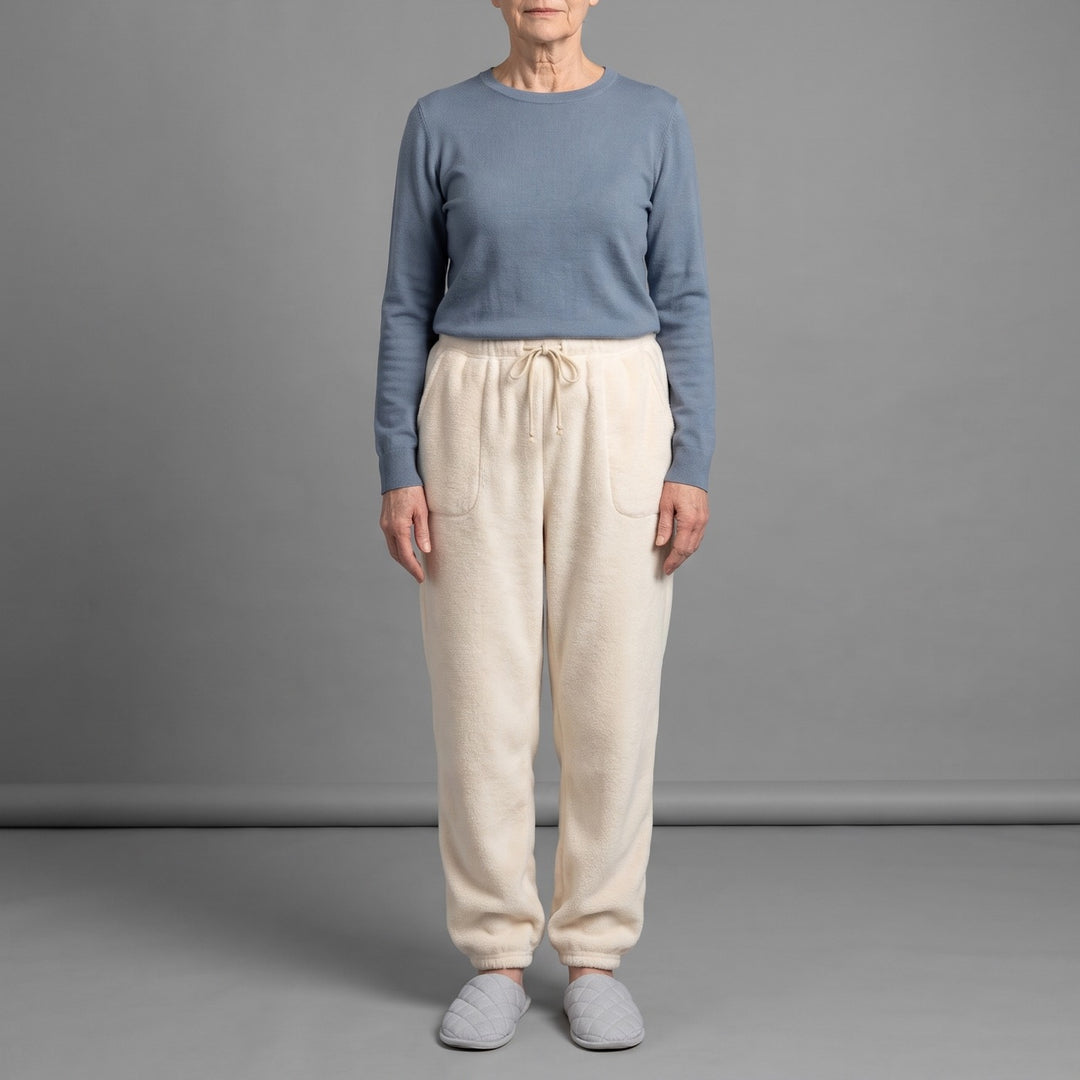 NOEMI plush pajama joggers in cream
