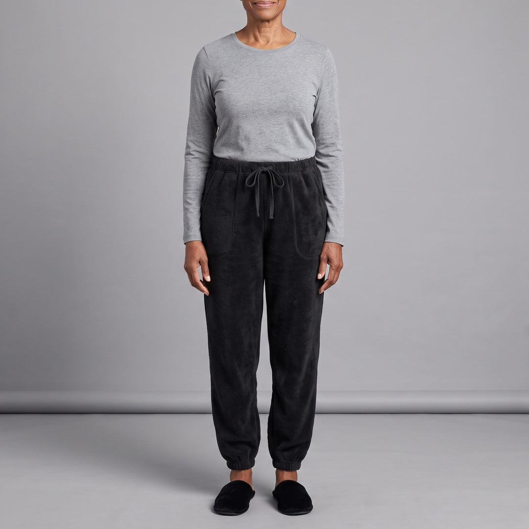 NYX plush pajama joggers in black