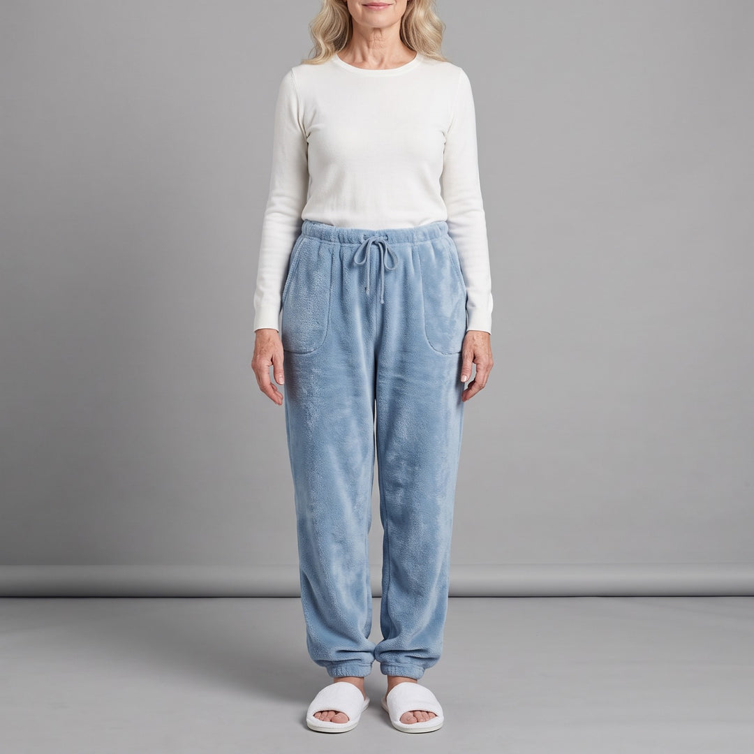 SAIGE plush pajama joggers in powder blue