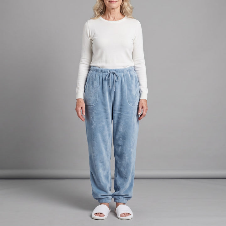 SAIGE plush pajama joggers in powder blue
