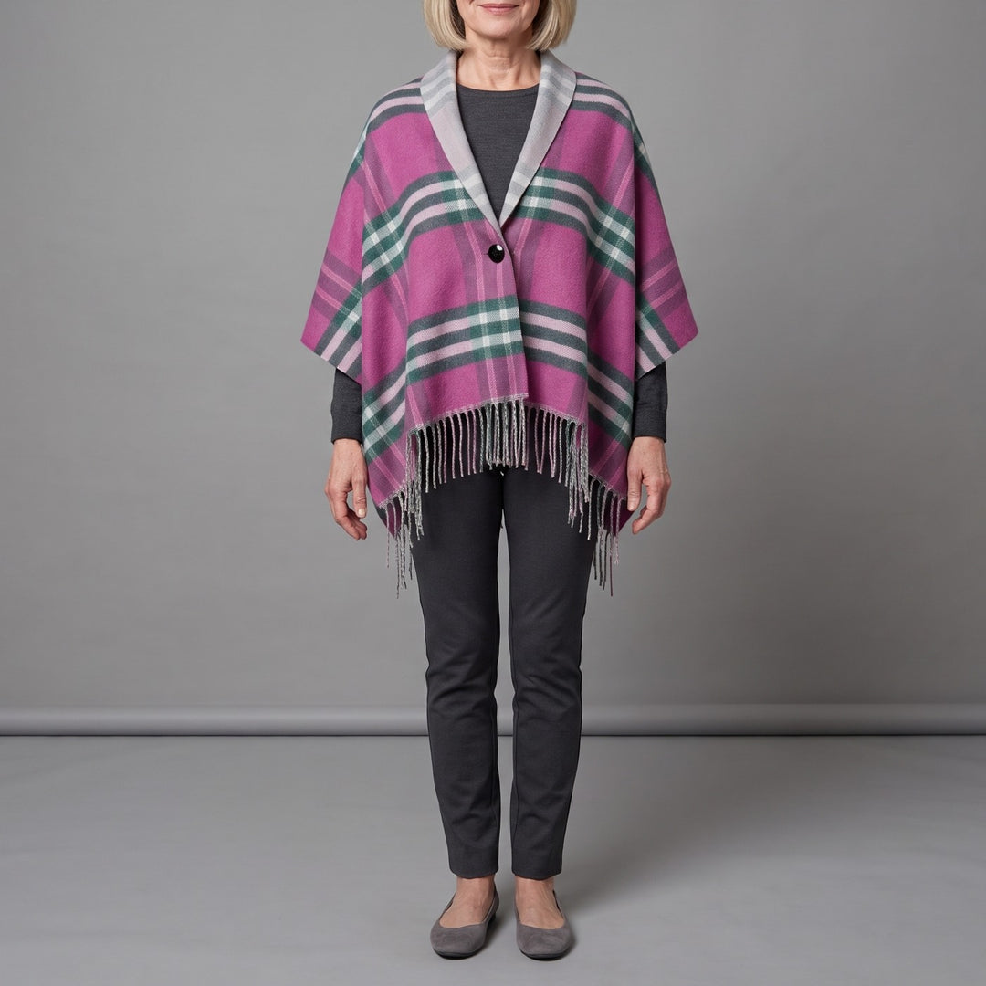 LUNA tassel cape in pink