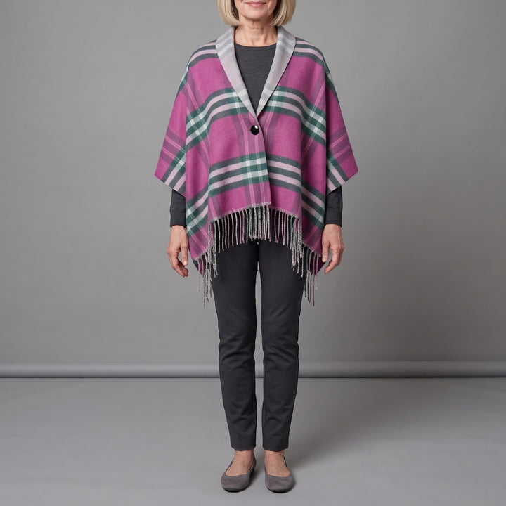 LUNA tassel cape in pink