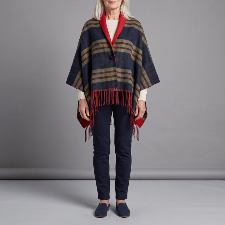 LYRA tassel cape in navy
