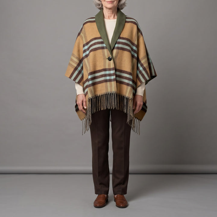 ROMILLY tassel cape in camel