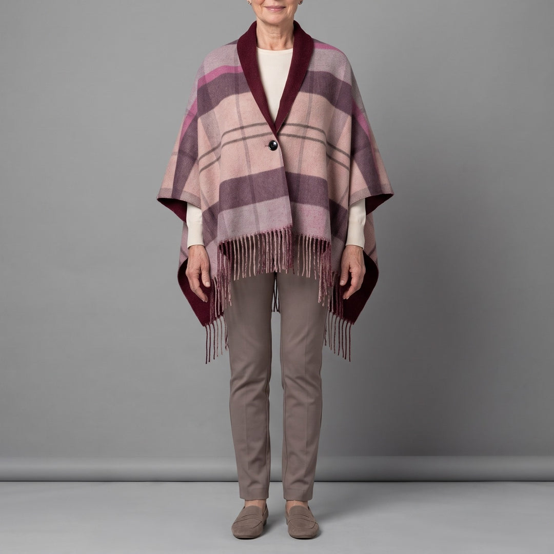 VIOLET tassel cape in pink