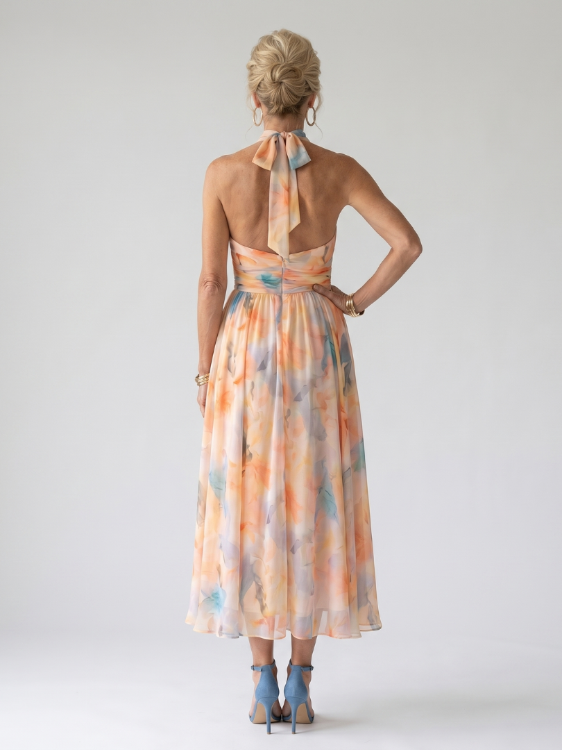 ELIN | SOFT HALTER MIDI DRESS