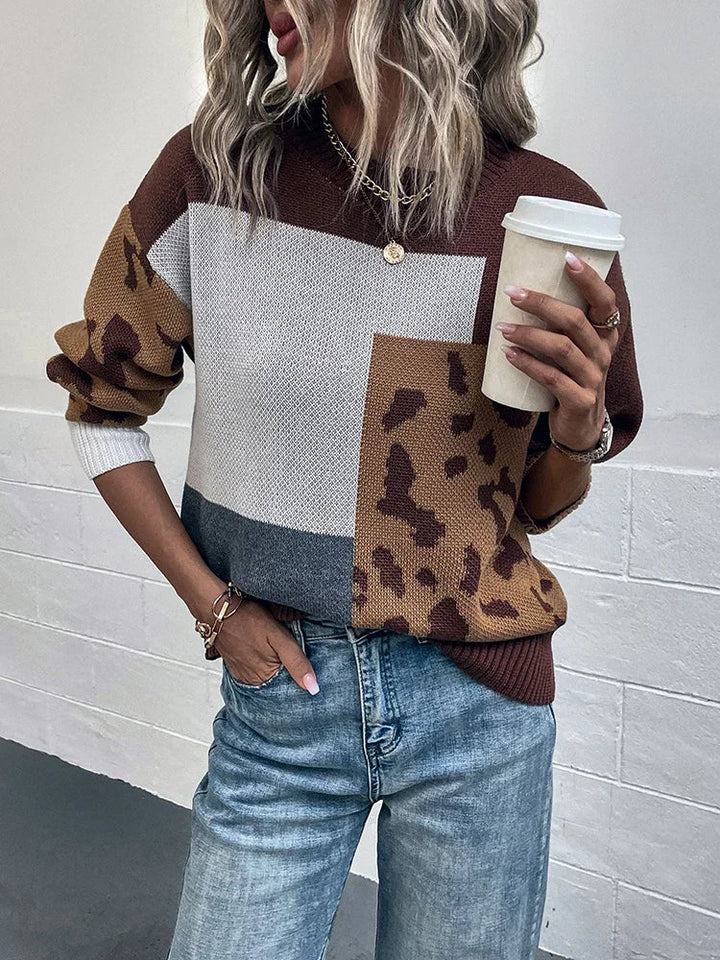 CORDELIA | VINTAGE LEOPARD PATCHWORK SWEATER